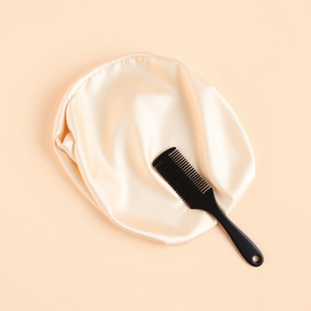 Bonnet satin et peigne démêlant